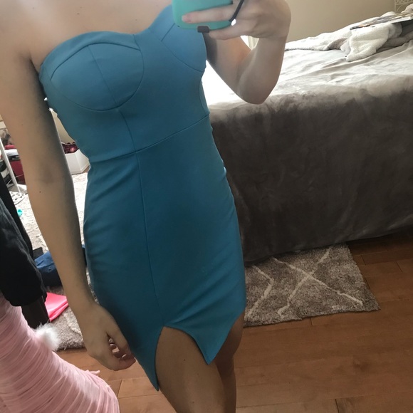 Fashion Nova Strapless Dress with Side Slit - Picture 7 of 7